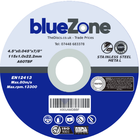 BlueZone Metal Cutting Discs 115mm