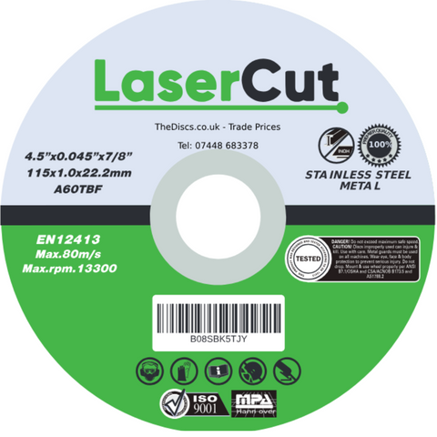 LaserCut Metal Cutting Discs 115mm