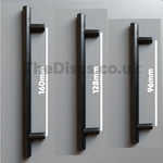 Kitchen Cupboard Cabinet T-Bar Door Handle Matt Black