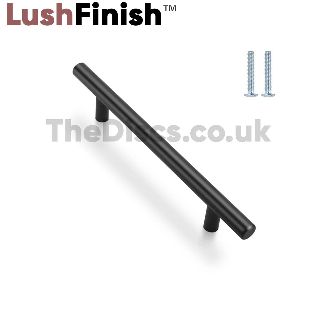Kitchen Cupboard Cabinet T-Bar Door Handle Matt Black