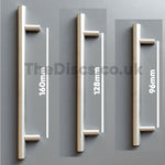 Kitchen Cupboard Cabinet T-Bar Door Handle Brushed Steel