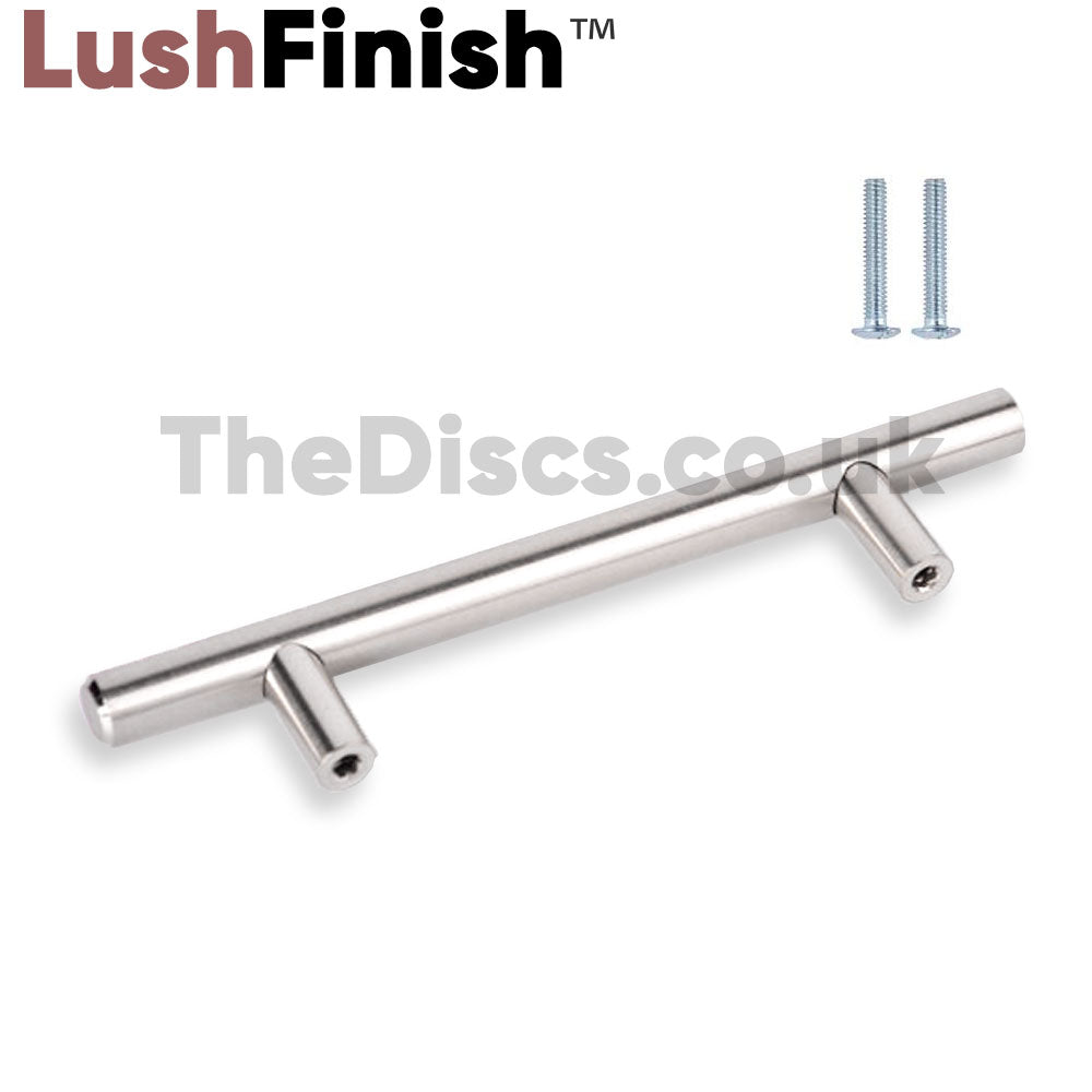 Kitchen Cupboard Cabinet T-Bar Door Handle Brushed Steel